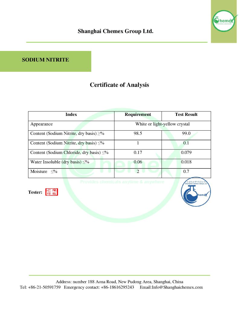 Sodium Nitrite COA