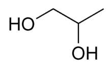 chemical structure of Propylene glycol (PG)