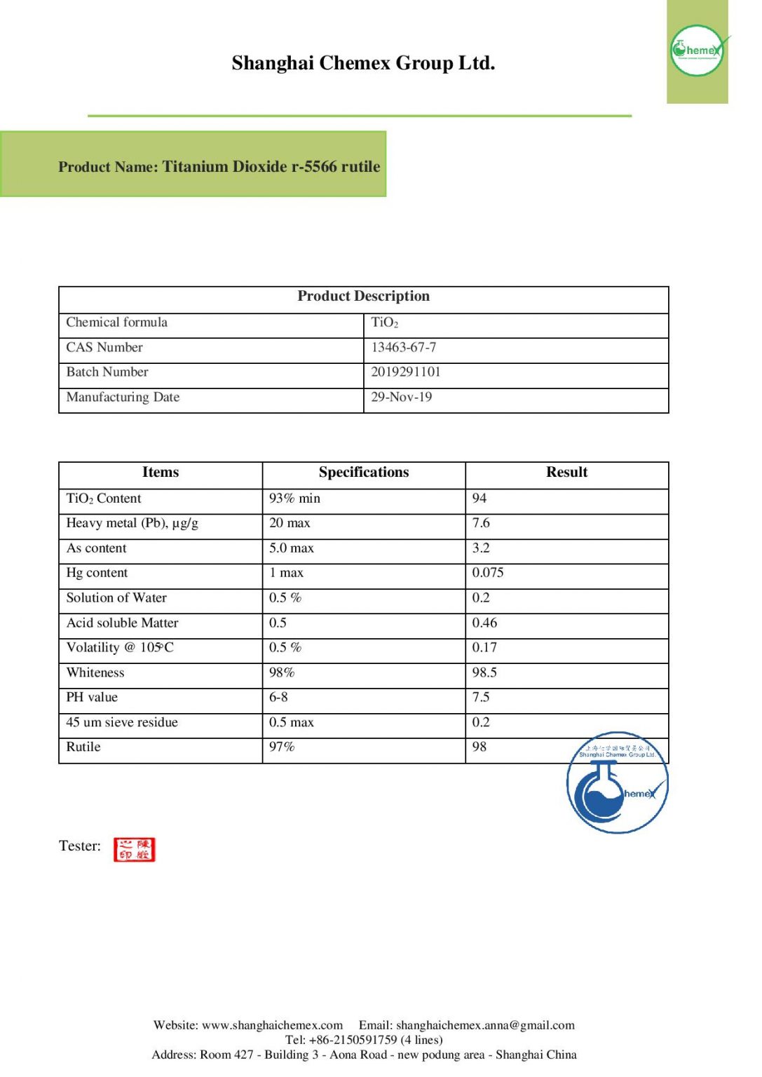 Buy Titanium Dioxide; Price, Uses, and Analysis Shanghai Chemex