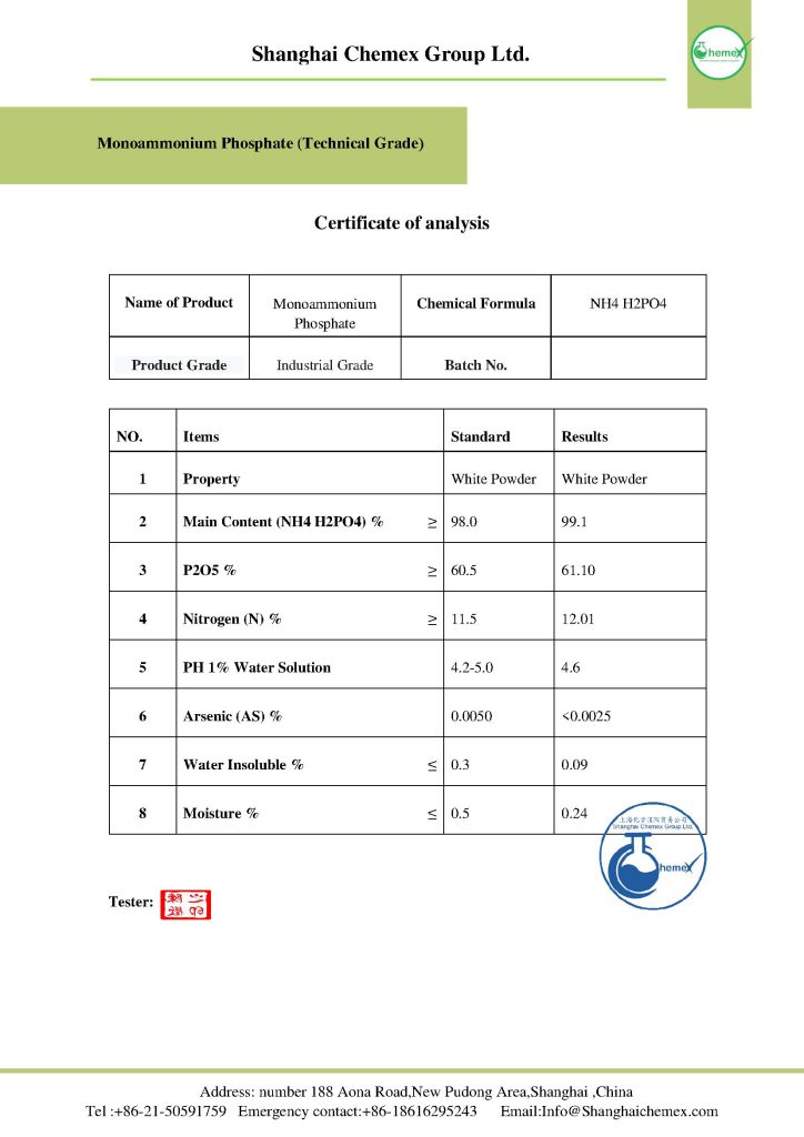 MPA fertilizer COA
