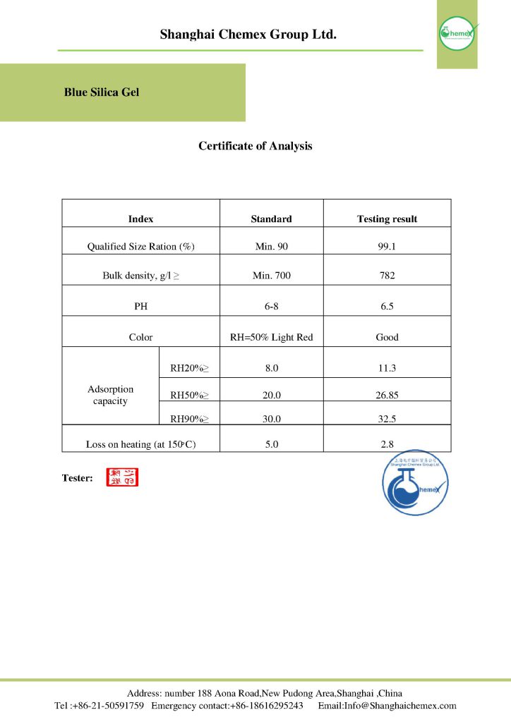 Silica Gel COA