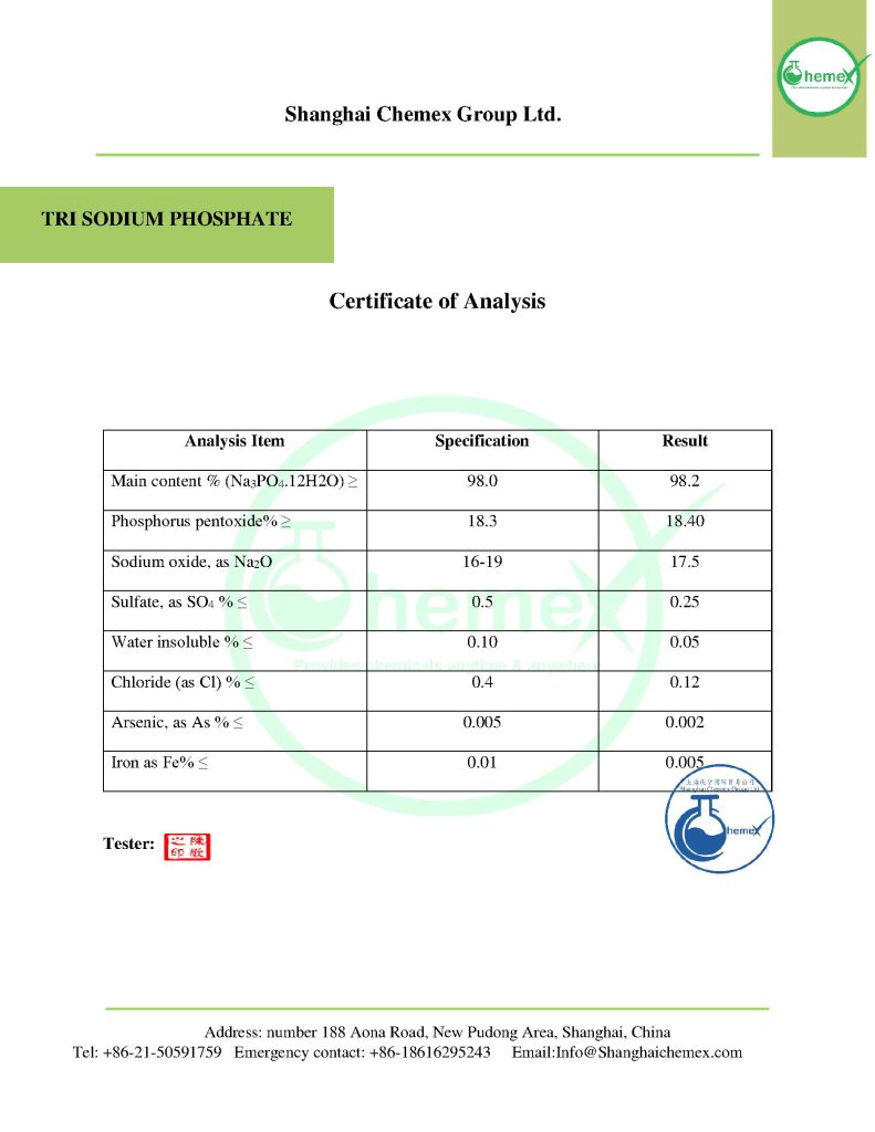 trisodium phosphate COA