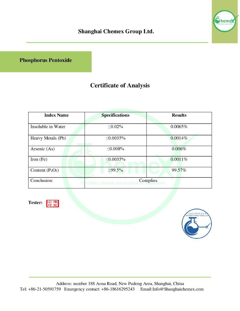 Phosphorus pentoxide COA