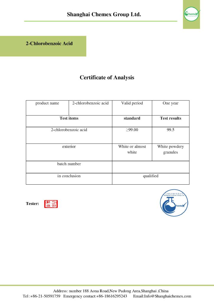 2-chlorobenzoic acid
COA