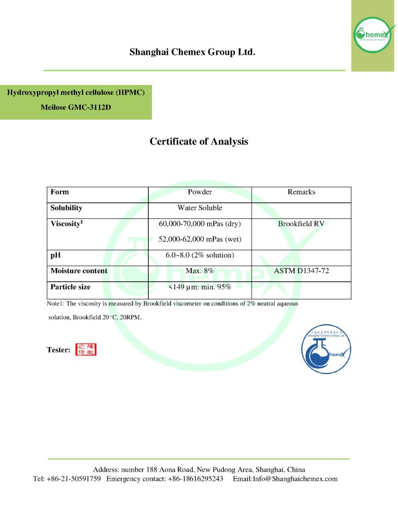 HPMC COA