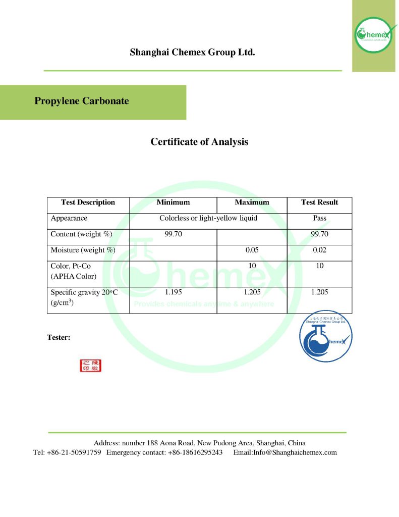 Propylene carbonate COA