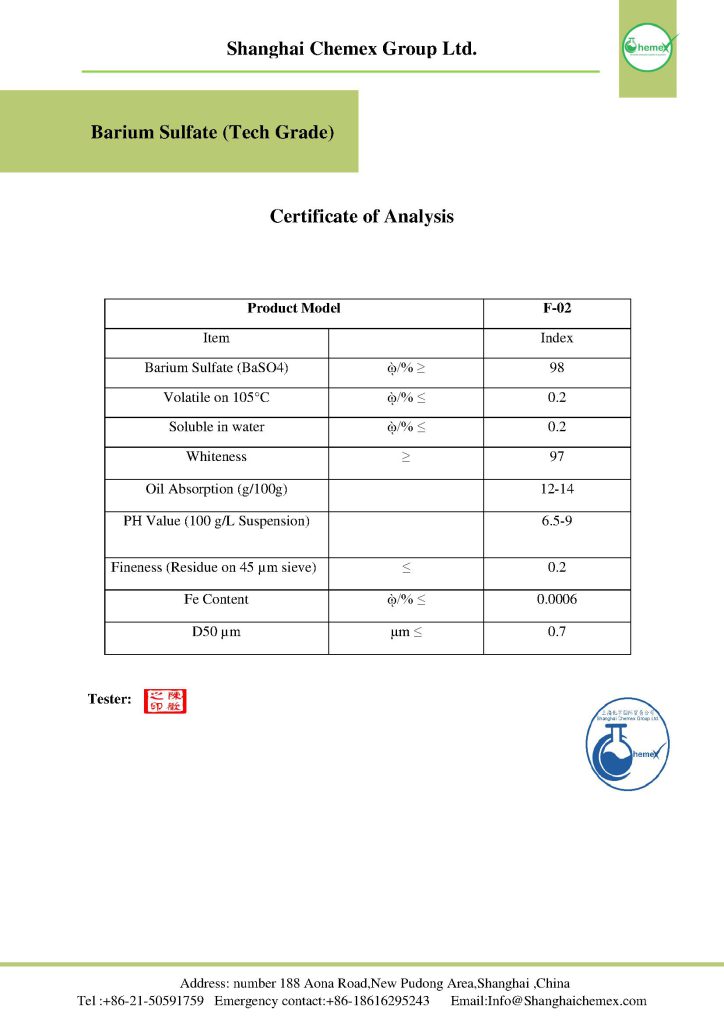 barium sulfate COA