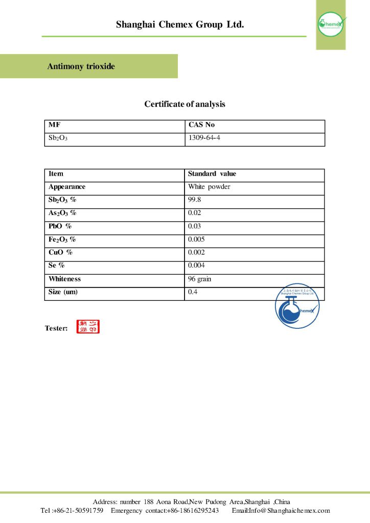 Antimony trioxide COA