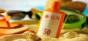 Sunscreen with titanium dioxide and zinc oxide