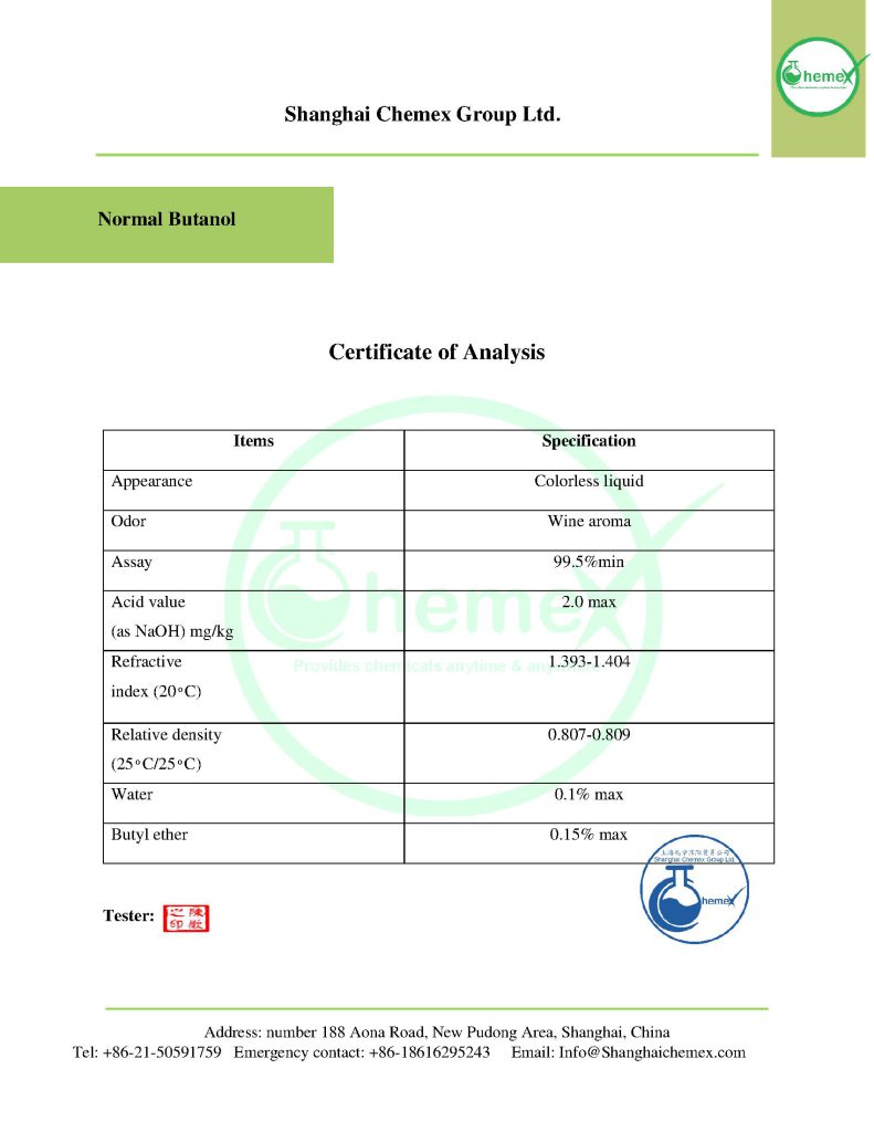 n-butanol COA