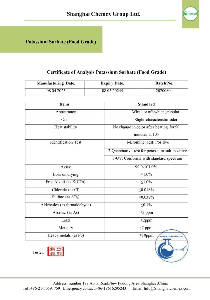 Potassium Sorbate analysis